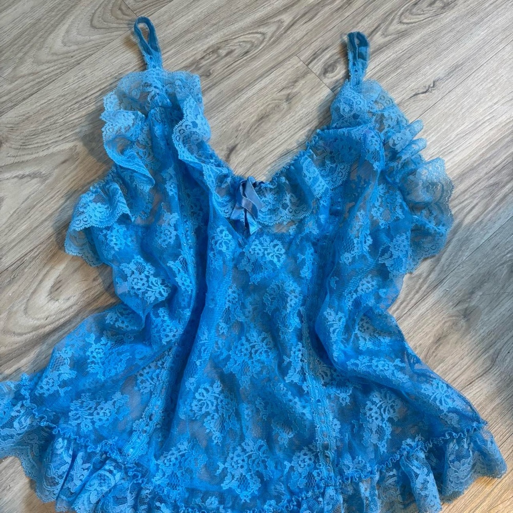 Vandemere Blue Lace Ruffle Camisole